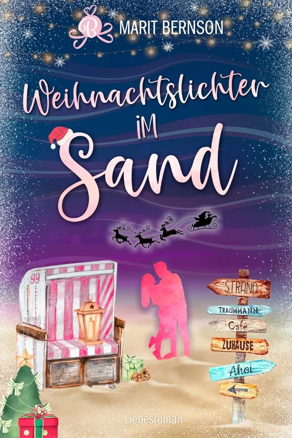 Weihnachtslichter im Sand